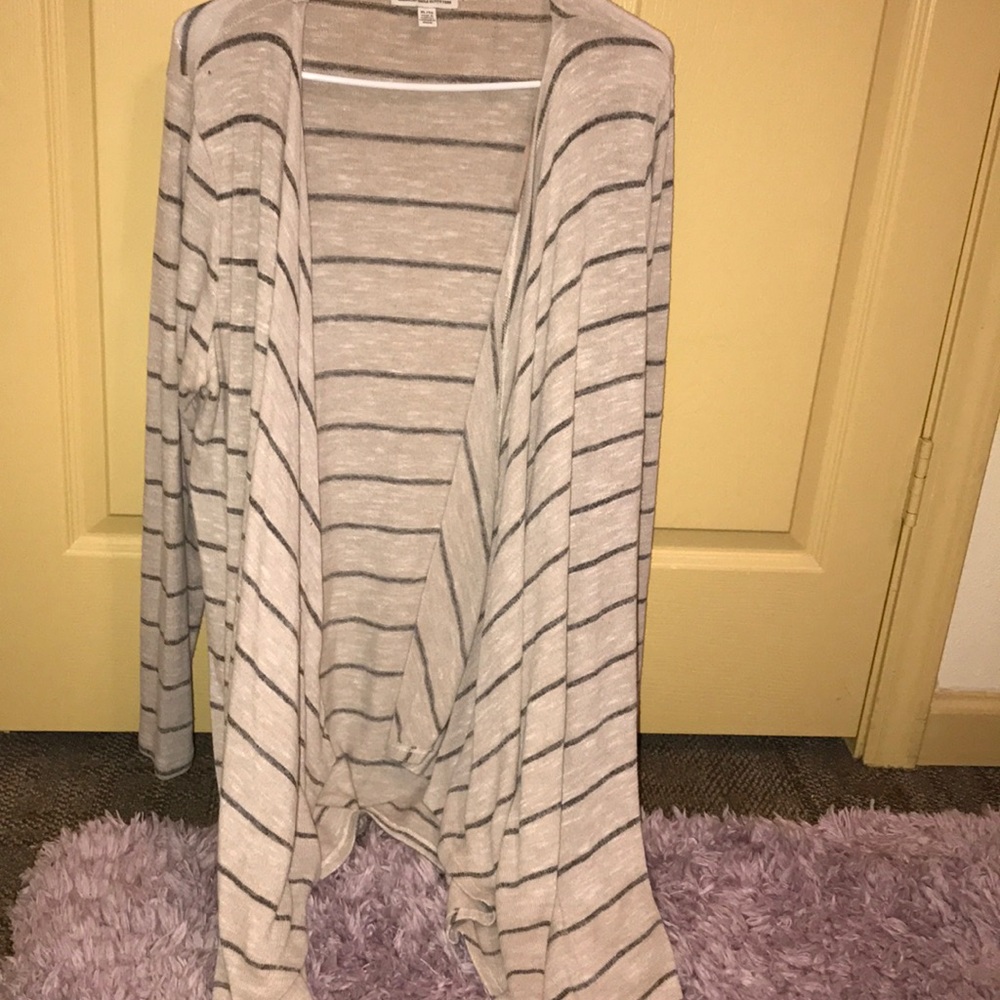 Tan and Navy Blue Cardigan
